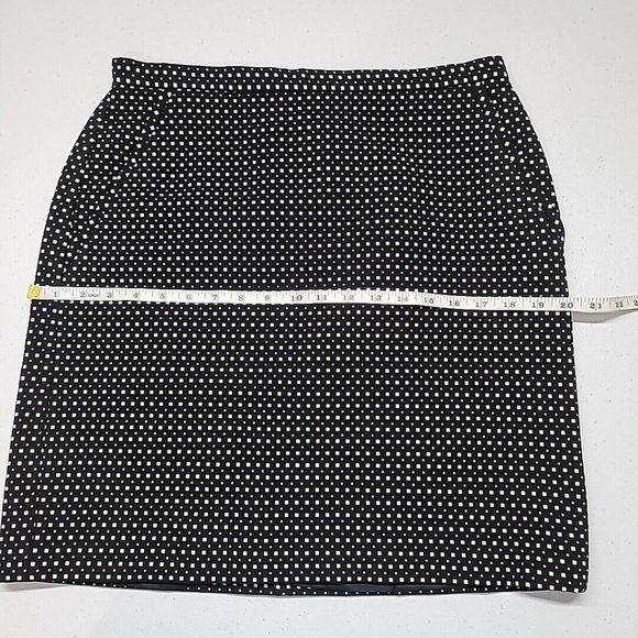 NWT Anne Klein Straight Pencil Skirt Black Geometric Pattern Women's Size 8 - Picture 11 of 16